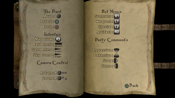 In-Game help system in The Bard's Tale correctly displays Sixaxis controller icons with no drivers or 3rd party software required (wired version).