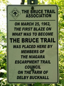 Where it all began - a monument to the first blaze on the Bruce Trail.